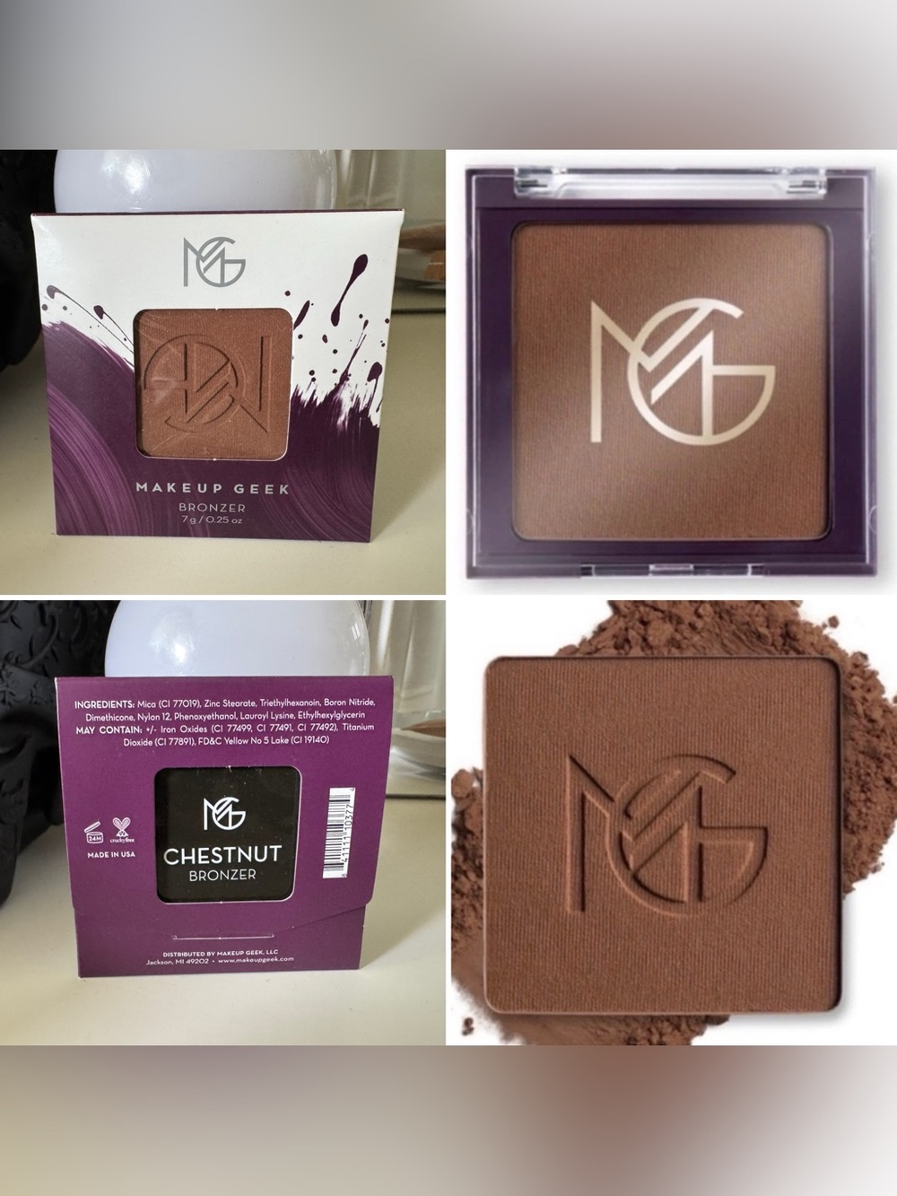 3/$15 Makeup Geek Chestnut Bronzer Single Pan Cruelty Free